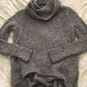 Gray knit turtleneck